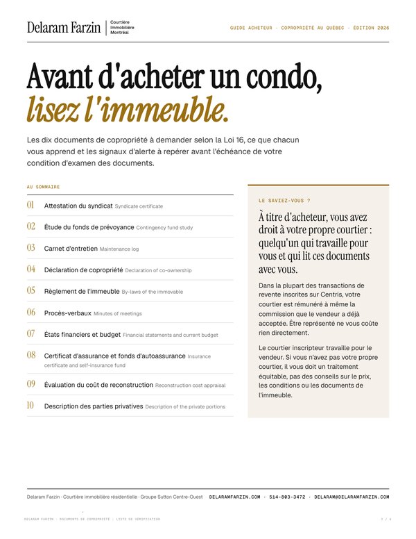 Couverture du guide des documents de copropriété